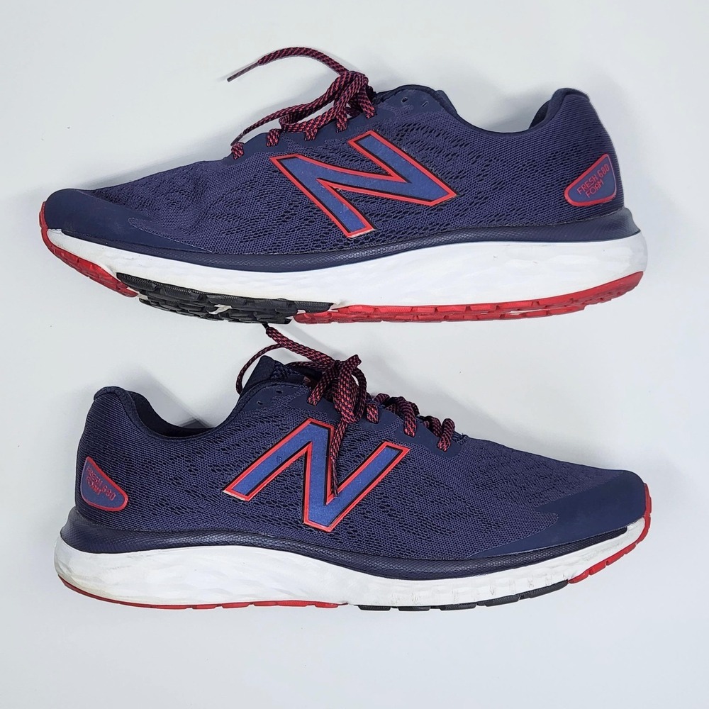 New Balance Fresh Foam 680v7 Shoes Mens Size 13 Blue Red Running Sneakers - Picture 4 of 16